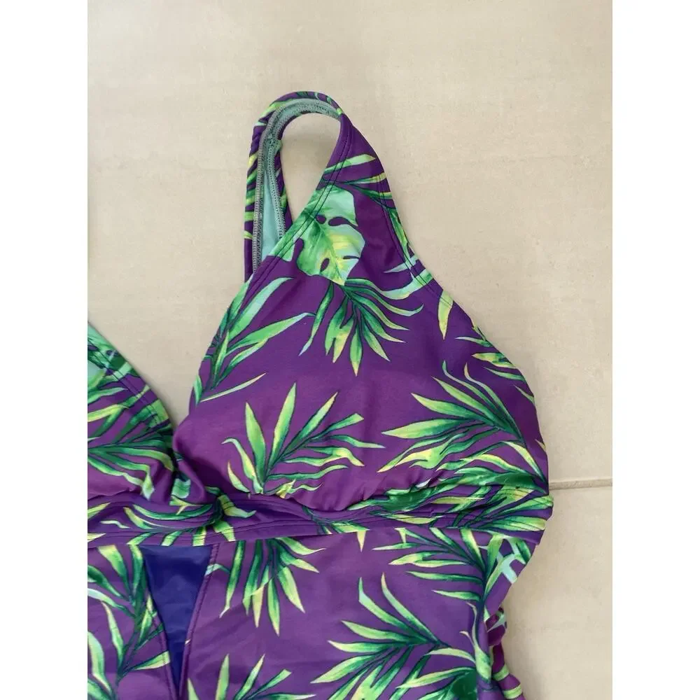 Adore Me Swim One Piece Swimsuit Nayla Palm Leaf Print Swimwear Summer